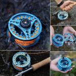 Sougayilang Fly Fishing Reel, Die Cast Aluminum Fly Reel, 5/6, 7/8, Weight Saltwater Fly Reels-Turquoisee #5