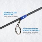 CLAM Outdoors Straight Drop 28” Ice Fishing Rod – Ultra-Light Action, Tough Glass Blank, Extreme Sensitivity, Oversized Fly Guides