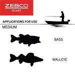 Zebco Z-Cast Spinning Fishing Rod, 6-Foot 2-Piece Durable Z-Glass Fishing Pole, Comfortable EVA Rod Handle, Shock-Ring Guides, Medium Power, Red