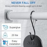 Lsnisni 12 Pack Shower Rod Holder with Strong Adhesive, Shower Curtain Rod Holder No Drilling, Shower Bar Holder,Tension Curtain Rod Bracket
