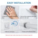 Lsnisni 12 Pack Shower Rod Holder with Strong Adhesive, Shower Curtain Rod Holder No Drilling, Shower Bar Holder,Tension Curtain Rod Bracket