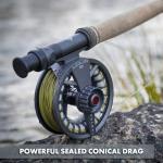 LAMSON | Liquid -5+ S-Series Fly Fishing Reel | All-Water | Large Arbor, Powerful Sealed Drag, Pressure Cast Aluminum | Smoke | 4wt 5wt 6wt Size