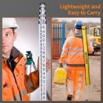 Firecore 16-Foot Aluminum Grade Rod - 10ths, 5 Sections Telescopic with Bubble Level-FLR500B