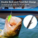 FishTrip Baitholder Worm Hooks, 30Pcs 3X Strong Long Shank Flipping Bait Holder Bass Fishing Hook for Drop Shot Rigs Freshwater Saltwater 4/0