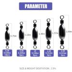 Natufish Brass Swivel Fishing Weights & Bullet Sinkers for Freshwater and Saltwater Fishing | Drop Shot Tackle Kit with 30Pcs Removable Bass Sinker Weights, Corrosion-Resistant Swivel Rolling Design