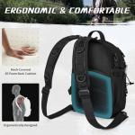 GMAK Fishing Backpack Tackle Sling Bag, Tactical Fishing Tackle Backpack with Rod & Gear Holder, Lightweight Outdoor Water-Resistant Tackle Gear Pack Shoulder Bags for Men Women, Black
