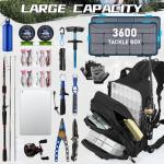 GMAK Fishing Backpack Tackle Sling Bag, Tactical Fishing Tackle Backpack with Rod & Gear Holder, Lightweight Outdoor Water-Resistant Tackle Gear Pack Shoulder Bags for Men Women, Black