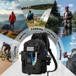 GMAK Fishing Backpack Tackle Sling Bag, Tactical Fishing Tackle Backpack with Rod & Gear Holder, Lightweight Outdoor Water-Resistant Tackle Gear Pack Shoulder Bags for Men Women, Black