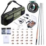 Goture Fly Fishing Rod and Reel Combo with Fly Rod & Gear Case, 9FT #5 4-Piece Fly Rod, Pre-Spooled Reel, Fly Line, Flies, Leader, Tippet, Forceps, Nipper and Complete Starter Kit