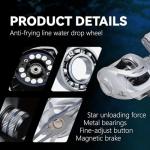 Fishing Reel SW Baitcast Baitcasting Reel Right Hand 7.2:1 Gear Ratio 22lb Max Drag 0.49lb Weight Metal Spool and Handle for Saltwater and Freshwater Bass