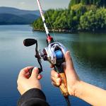 Sougayilang Baitcasting Reel – Lightweight Graphite Frame – 9 + 1 Anti-Reverse Ball Bearings, 8.0:1 High-Speed Gear Ratio Fishing Reel-Right Handle