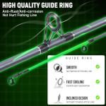 Sougayilang Spinning Rods, Strong Carbon&Glass Composite Fishing Pole with Stainless Steel Line Guides for Catfish- 7'0"- Green