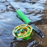 Sougayilang Fly Fishing Rod, Lightweight Ultra-Portable 4 Pieces 5/6wt Graphite 9' Fly Rod for Complete Starter with SuperPolymer Handle- Green
