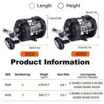 Sougayilang Trolling Reel, Level Wind Fishing Reel, Conventional Reel for Salmon-3000 Right Handle