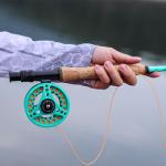 Sougayilang Fly Fishing Combo, 4 Piece Fly Rod and Die Cast Aluminum Alloy Reel Complete Starter Package with Rod Bag-Turquoisee-#5