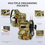 KastKing BaitSpace 50L Fishing Tackle Backpack with Removable Bait Binder & 4 Tackle Boxes,2 Rod Holders Storage Fishing Gear and Equipment,Khaki Camo