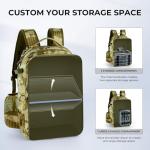KastKing BaitSpace 50L Fishing Tackle Backpack with Removable Bait Binder & 4 Tackle Boxes,2 Rod Holders Storage Fishing Gear and Equipment,Khaki Camo