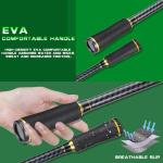 Sougayilang Fishing Rod 24-Ton Carbon&Glass Fiber Composite Spinning and Casting Rod, 2 Piece for Bass Trout Crappie Travel Fishing- 6'0"- Casting- Golden
