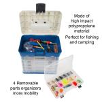 Tool Storage Box - Durable Hardware Organizer with 4 Drawers and 19 Compartments for Camp Supplies and Fishing Tackle by Wakeman Outdoors (Dark Blue)