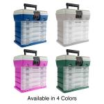 Tool Storage Box - Durable Hardware Organizer with 4 Drawers and 19 Compartments for Camp Supplies and Fishing Tackle by Wakeman Outdoors (Dark Blue)