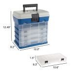 Tool Storage Box - Durable Hardware Organizer with 4 Drawers and 19 Compartments for Camp Supplies and Fishing Tackle by Wakeman Outdoors (Dark Blue)