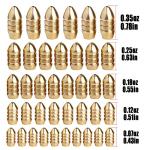 Sougayilang Fishing Sinkers Set with Brass Sinker Weights Jig Hooks Fishing Swivel Ring Connector Plastic Box for Freshwater Saltwater Bass Fishing