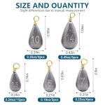 FREGITO 36pcs Fishing Sinkers Kit, Drop Shot & Casting Weights for Bass and Catfish, Saltwater Freshwater Fishing Tackle