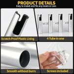 Marinebaby Aluminum Fishing Boat Rod Holder,3/4 Link Tube Aluminum Rod Rack, Suit Boats & Yacht ,Silver (Silver 4 Tube)