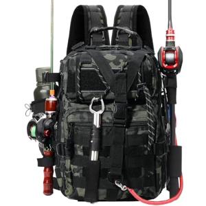 Vilante Fishing Tackle Backpack, Military Tactical Backpack Tactical Sling Backpack Bag Fishing Tackle Storage Bag Fish Gear Bag Molle Assault Pack Tactical Hiking Rucksack(Green)