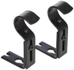 Amazon Basics Adjustable Curtain Rod Wall Bracket Hooks, Set of 2, Black