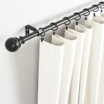 Amazon Basics Adjustable Curtain Rod Wall Bracket Hooks, Set of 2, Black