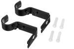 Amazon Basics Adjustable Curtain Rod Wall Bracket Hooks, Set of 2, Black