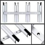 Marinebaby Aluminum Fishing Boat Rod Holder,3/4 Link Tube Aluminum Rod Rack, Suit Boats & Yacht ,Silver (Silver 4 Tube)