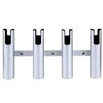 Marinebaby Aluminum Fishing Boat Rod Holder,3/4 Link Tube Aluminum Rod Rack, Suit Boats & Yacht ,Silver (Silver 4 Tube)