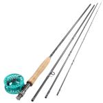 Sougayilang Fly Fishing Rod and Reel Combo - 5/6 Weight, 9ft Graphite Rod, Die Cast Aluminum Reel, Carrying Case, Fly Box & Fishing Flies (Turquoisee #5)