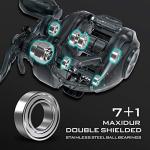KastKing Spartacus II Baitcasting Fishing Reel, 6oz Ultralight, Super Smooth with 17.6 LB Carbon Fiber Drag, 7.2:1 Gear Ratio, 39mm Palm Perfect Lower Profile Design,Black Rhino,Right Handed