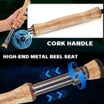 Sougayilang Fly Fishing Rod and Reel Combo, 4-Piece Fly Rod and Aluminum Alloy Reel Complete Starter Package with Rod Bag-Blue-#8
