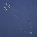 Aneneiceera Vintage Tiny Green Crystal Pendant Necklace Silver Rhinestone Choker Necklace Emerald Transparent Invisible Chain Necklace Cz Fishing Line Necklace Chain Jewelry for Women