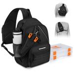 KastKing KarryAll Fishing Sling Tackle Bag with 2 Tackle Trays, Tactical Fishing Tackle Storage Bag, Fishing Gear Storage