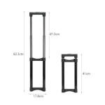 DIY Suitcase Telescopic Handle Spare Parts Stretchable Stylish Black Traveling Accessories Length 82cm Metal Pull Rod