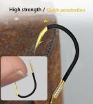 Dyxssm Small Fishing Hooks with Line, Pre Tied Tiny Fishing Hook on Nylon Line (Pack of 20) (Black Gold, 6# (7.7lb-11lb))
