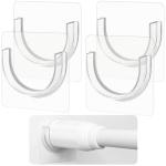 4 Pack Shower Rod Holder with Strong Adhesive, No Drilling Shower Curtain Rod Holder for Wall, Shower Rod Holders for Wall (Rod not Included)