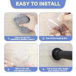 4 Pack Shower Rod Holder with Strong Adhesive, No Drilling Shower Curtain Rod Holder for Wall, Shower Rod Holders for Wall (Rod not Included)