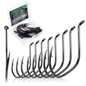 CWSDXM Octopus Fishing Hooks,Carbon Steel Black Nickel Coated PRO-V Octopus Hooks Set for Saltwater Freshwater (Hook Size 4/0-20PCS)