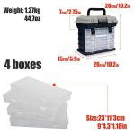 Sougayilang Fishing Tackle Box Portable 4 Layers Fishing Box Sea Boat Fishing Accessory Box Case With Handle Utility Box-Small Size