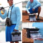 Sougayilang Fishing Tackle Box Portable 4 Layers Fishing Box Sea Boat Fishing Accessory Box Case With Handle Utility Box-Small Size