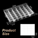 Mauproy 36 Grids Large Plastic Organizer Box with Adjustable Dividers, Clear Compartment Storage Container Tackle Box with Label Stickers for Beads, Crafts, Jewelries, Tools
