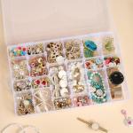 Mauproy 36 Grids Large Plastic Organizer Box with Adjustable Dividers, Clear Compartment Storage Container Tackle Box with Label Stickers for Beads, Crafts, Jewelries, Tools