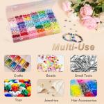 Mauproy 36 Grids Large Plastic Organizer Box with Adjustable Dividers, Clear Compartment Storage Container Tackle Box with Label Stickers for Beads, Crafts, Jewelries, Tools