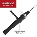 Zebco Stinger Ice Spinning Reel and Fishing Rod Combo, 36-Inch 1-Piece Fiberglass Rod with Comfortable EVA Rod Handle, QuickSet Anti-Reverse Fishing Reel with All-Metal Gears, Size 10 Reel, Black